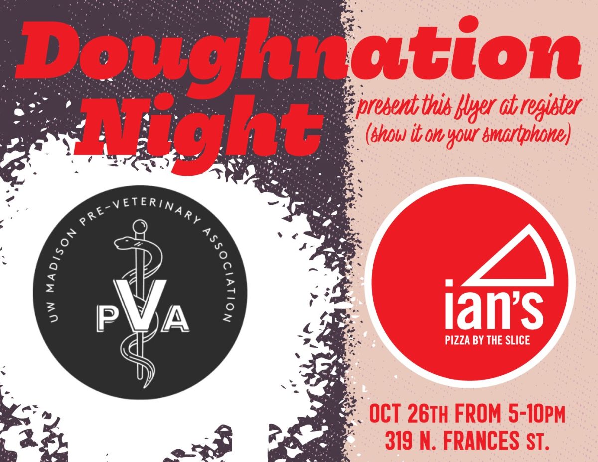 Doughnation Night- Ian's Pizza 5-10 pm 10/26/22 at 319 N Frances St Location, must show this flyer