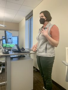 Katie Tredinnick shares updates from her project at the Award ceremony for the Interprofessional Education Scholarship