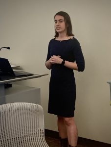 Julia Schiller shares her project at the Award ceremony for the Interprofessional Education Scholarship