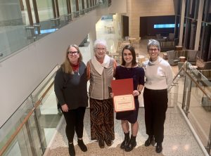 Robert Rusch, Elaine Mischler, Julia Schiller, and Sue Wenker at the Elaine Mischler MD Interprofessional Education Scholarship Award Ceremony