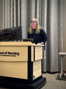 Roberta Rusch introducing the Joint Teaching Academy and UW CIPE Distinguished IPE Fellowship.