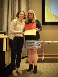 Dr. Susanne Barnett being recognized as a Joint Teaching Academy and UW CIPE Distinguished IPE Fellow.