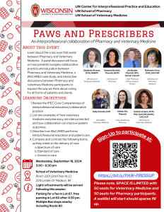 Fall 2024- Paws and Prescribers Flyer, All information shared in the text of this post