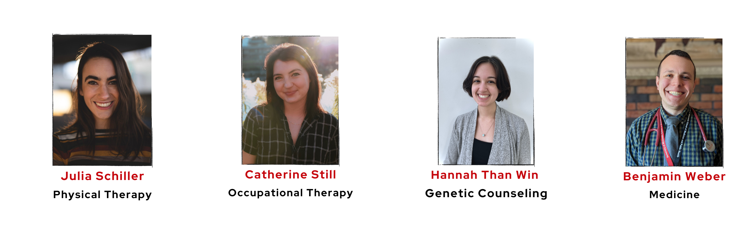 4 headshots of graduating Spring 2024 IPE Path of Distinction students.