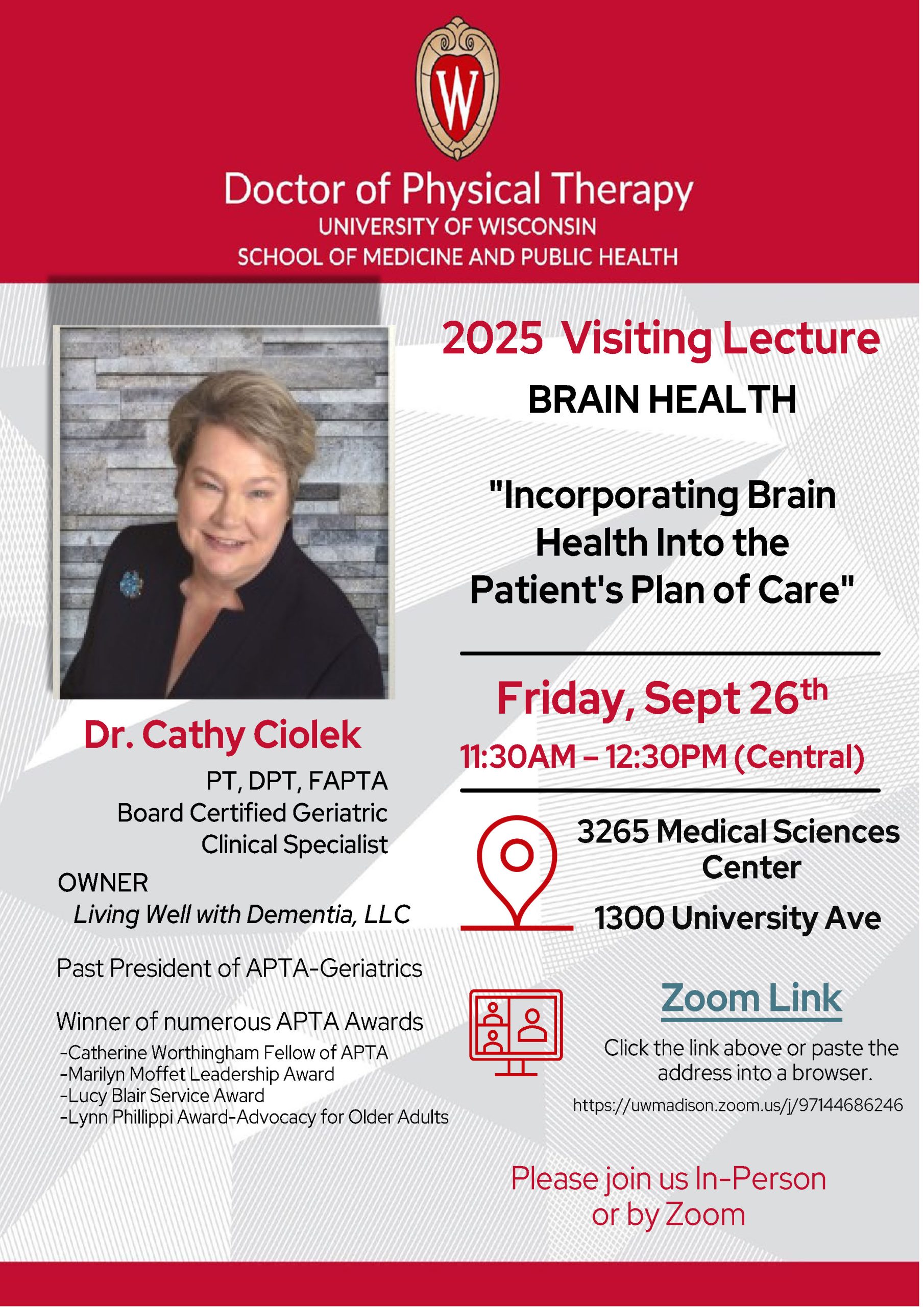 Flyer for DPT 2025 Visiting Lecture.